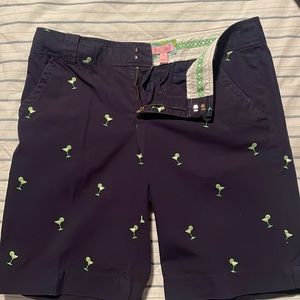Adorable Lily Pulitzer margarita drink Blue cotton shorts